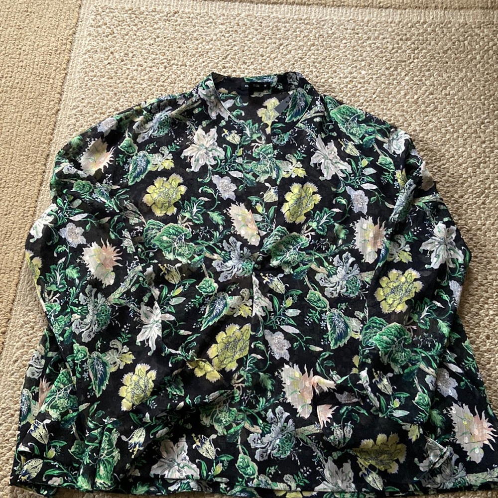 Beautiful sheer floral printed Club Monaco blouse.